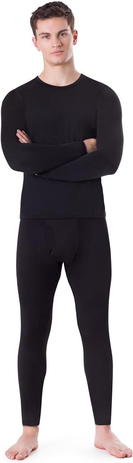 Rocky Thermal Underwear for Men (Long Johns Thermals Set) Shirt Large, Black