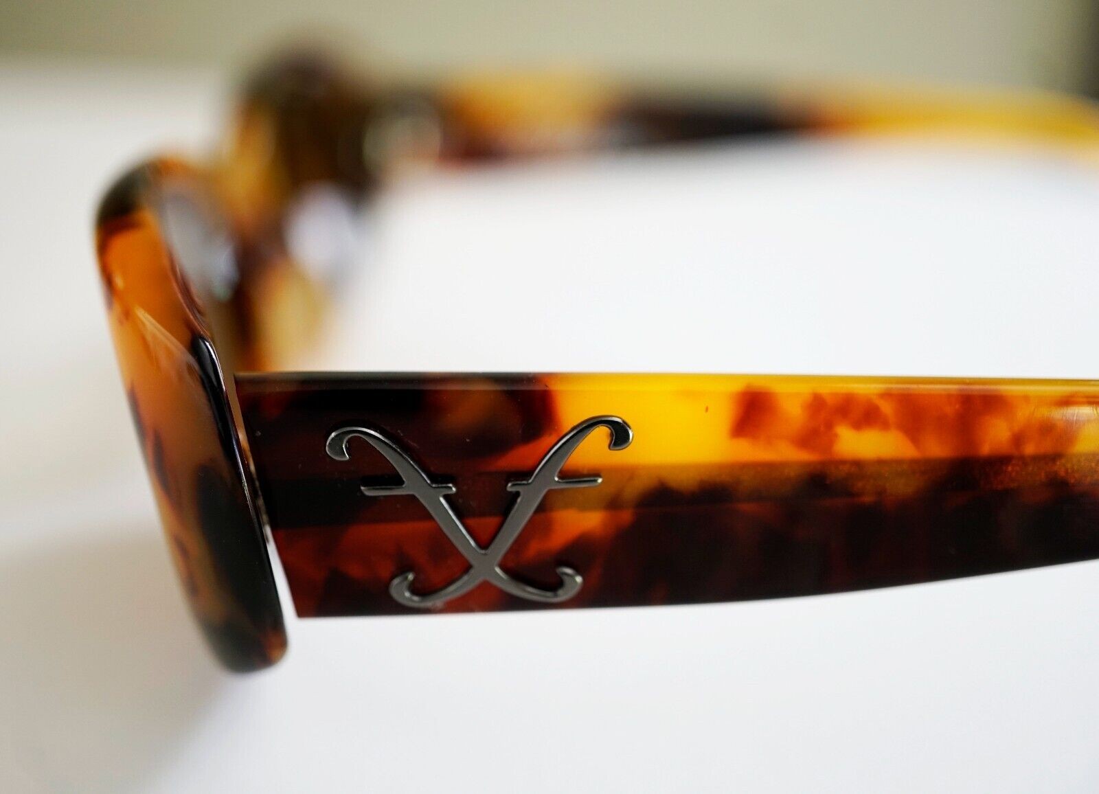 Vintage 90s FREDERIC FEKKAI Sunglasses Brown Tortoise Shell Frame Made in France