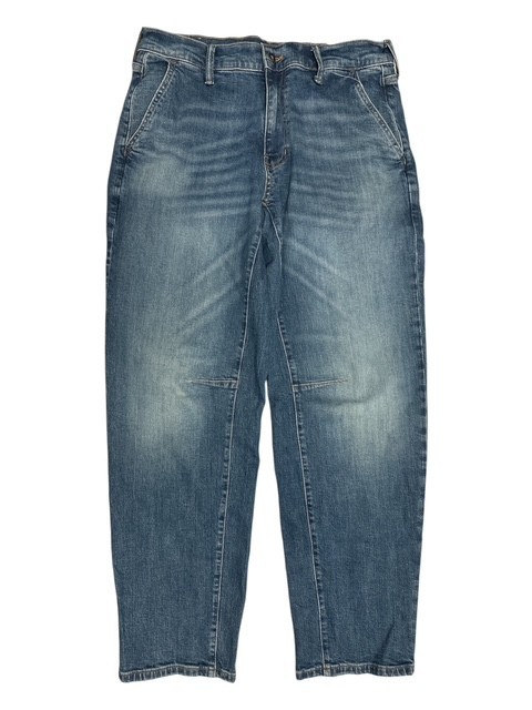 Mutual Weave Bowleg Jeans 34 Tall Blue Indigo Relaxed Hip Thigh Taper Leg 34×32