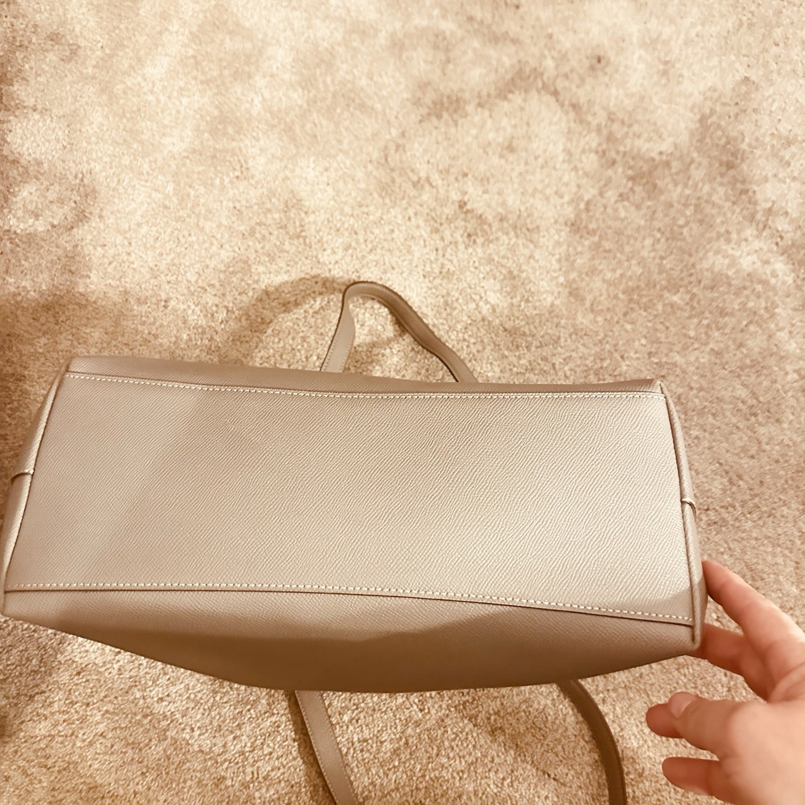 Coach Gallery Tote Large Crossgrain Leather Gray Zip Top Shoulder Bag F79608 EUC