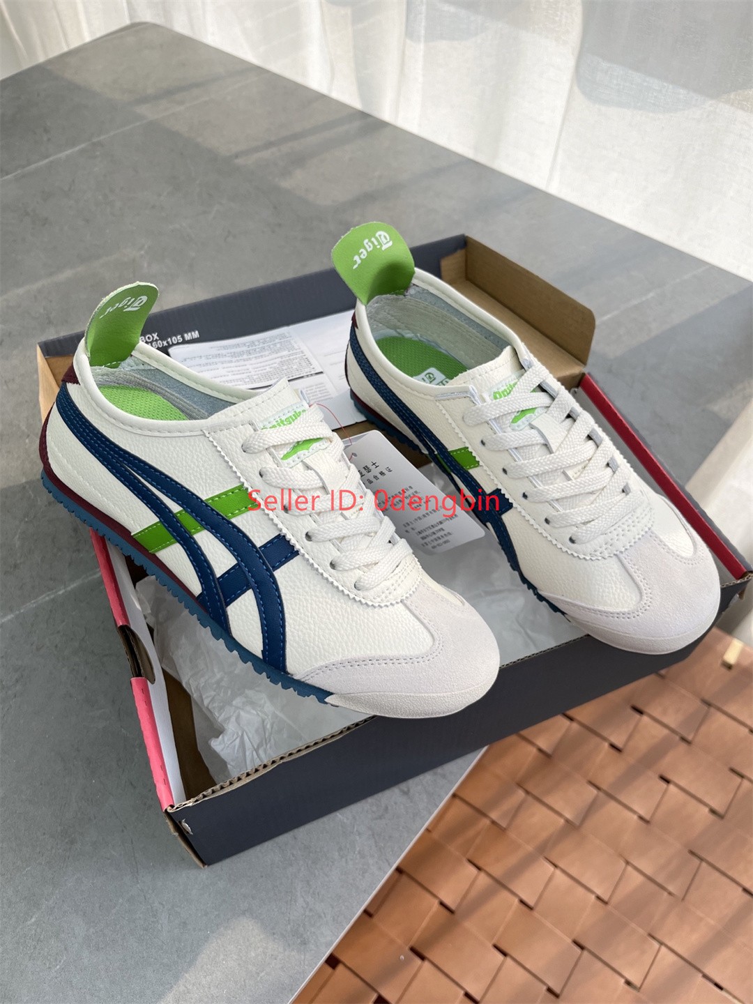 Retro Onitsuka Tiger MEXICO 66 Beige/Blue Shoes New with Box 1183A201-115