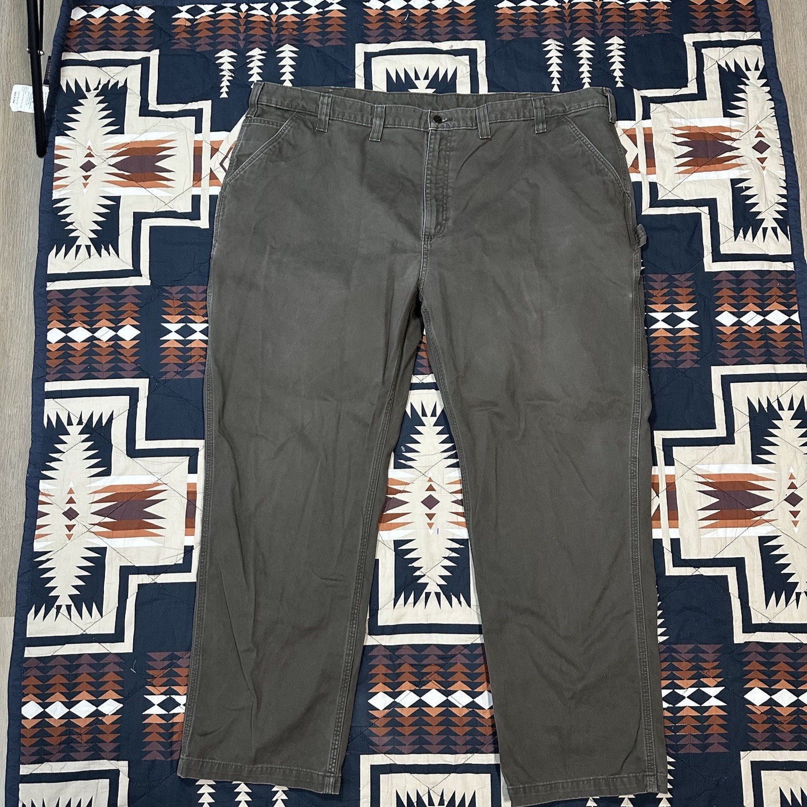TWO Carhartt Relaxed Fit Carpenter Work Pants 50 X 32 Brown