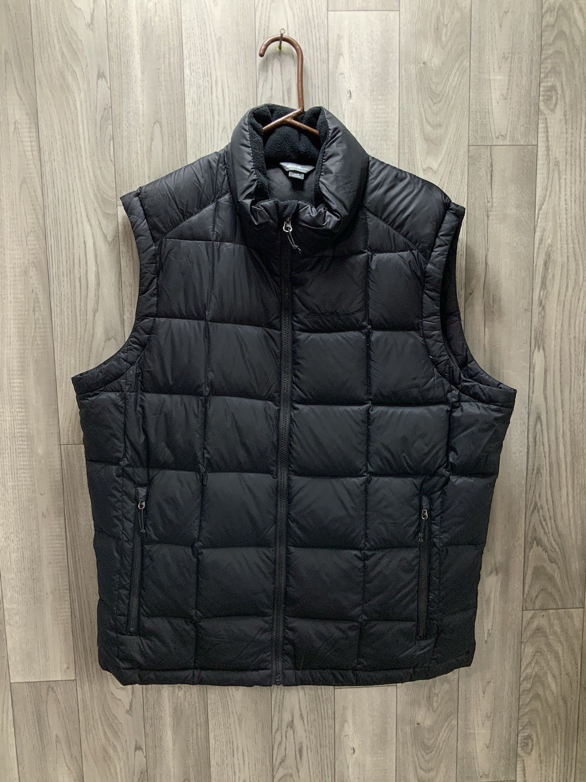Eddie Bauer Premium Goose Down Black Puffer Vest Large