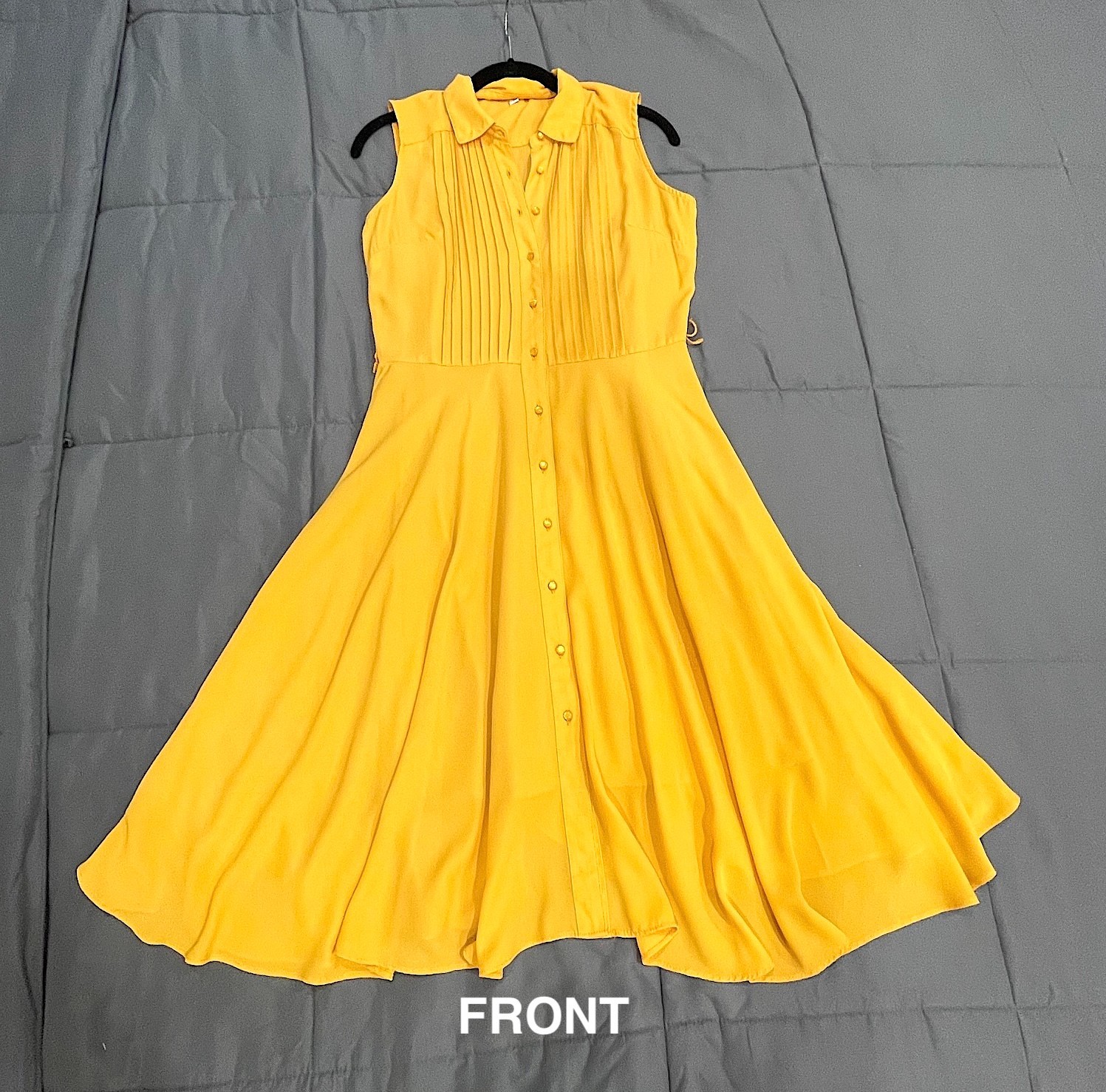 Nanette Lepore Sleeveless Collared Safari Maxi Shirt Dress Mustard Gold Size 2