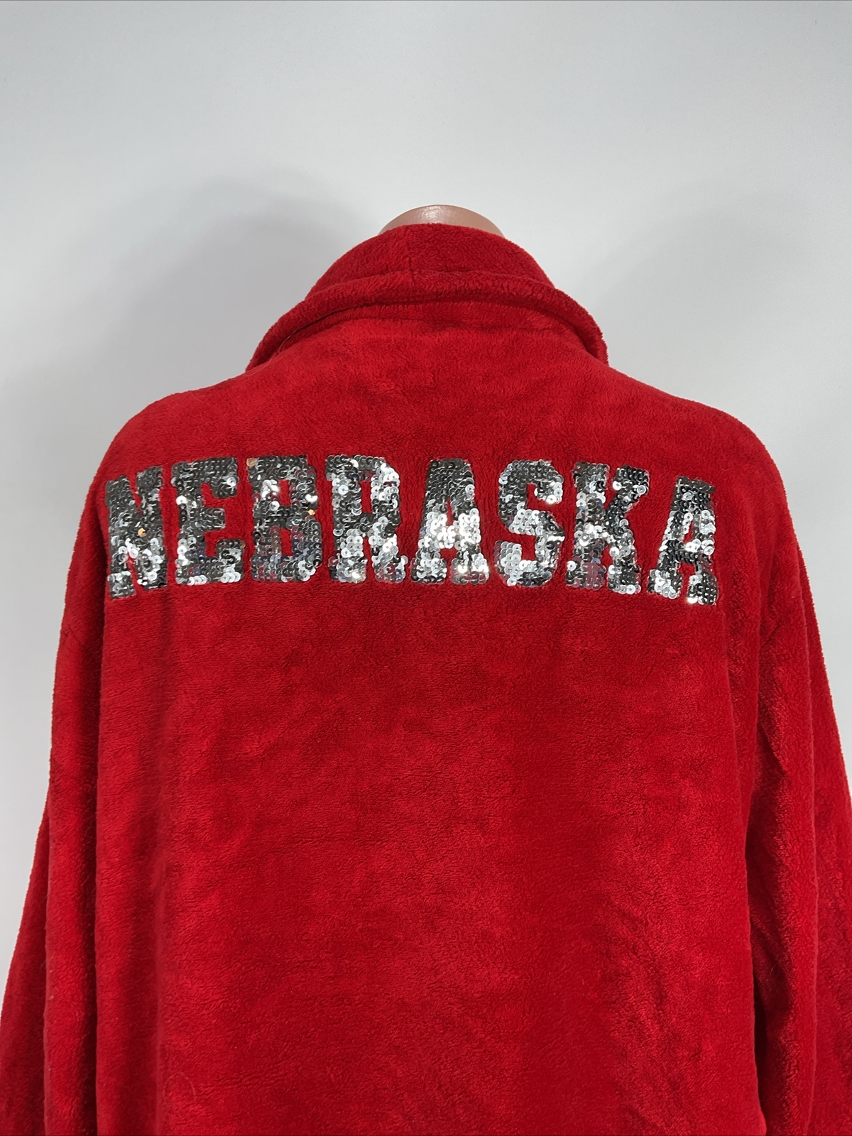 Victorias Secret PINK Robe Bling Sequin Nebraska Cornhuskers Red College XS-S