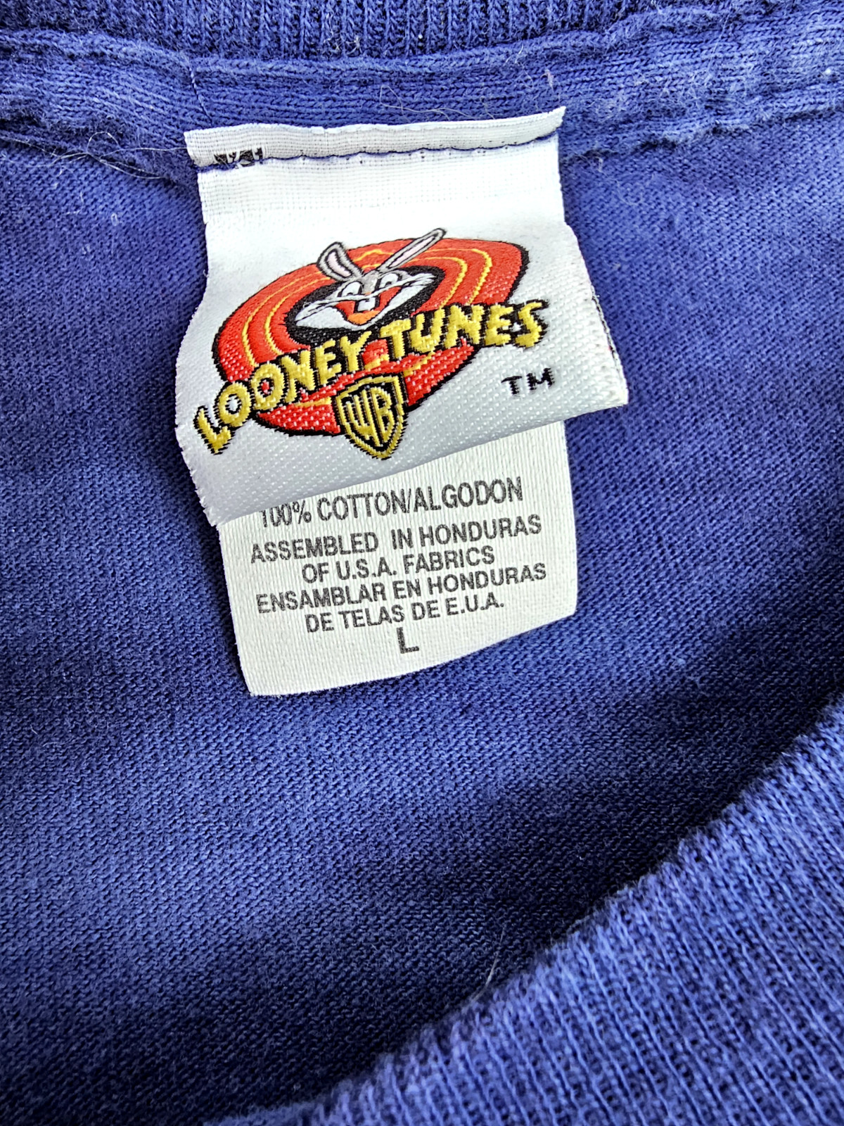 Looney tunes taz devil gotta bad attitude crewneck tshirt size L tie dye blue