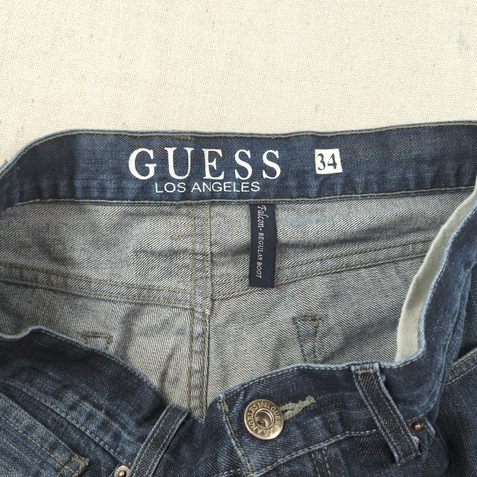 Guess Jeans Mens 34×33 Blue Falcon Boot Cut Dark Wash Western Cowboy