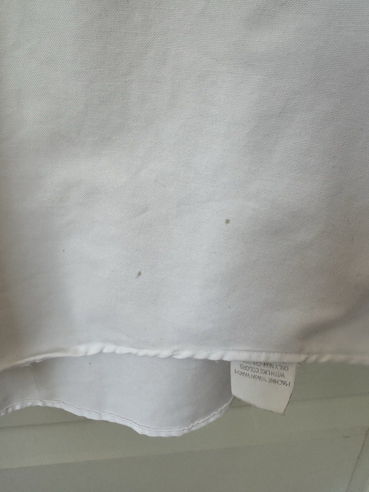 VTG LL Bean Men White Button Down Shirt Long Sleeve SingleNeedle Tailor 15 1/2