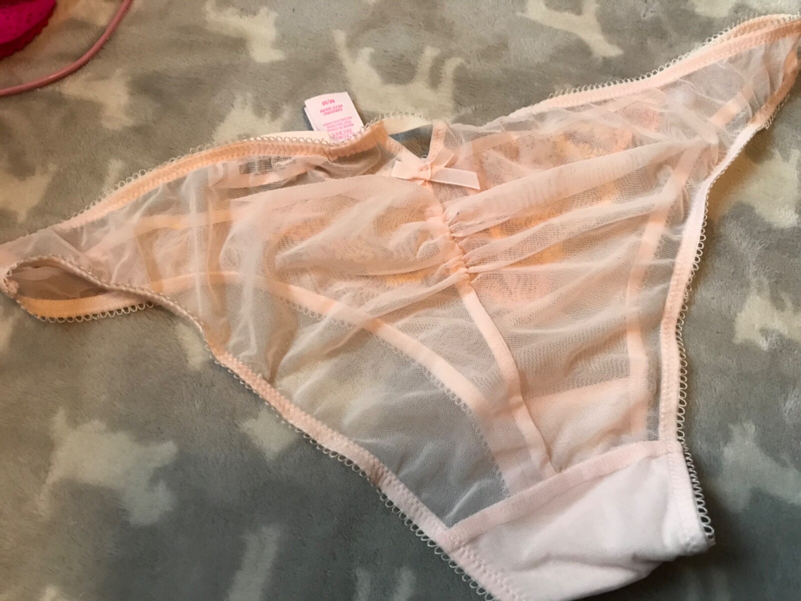 Victoria’s Secret Very Sexy Bikini Panty M L NWT Beige Yellow Embroidery CC 1KK1