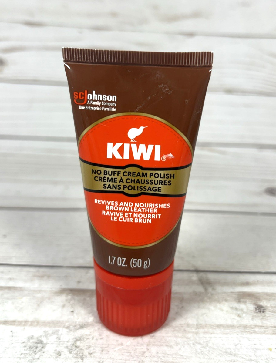 Kiwi No Buff Cream Polish Brown Leather 1.7oz Revive Nourish (4 Pack)