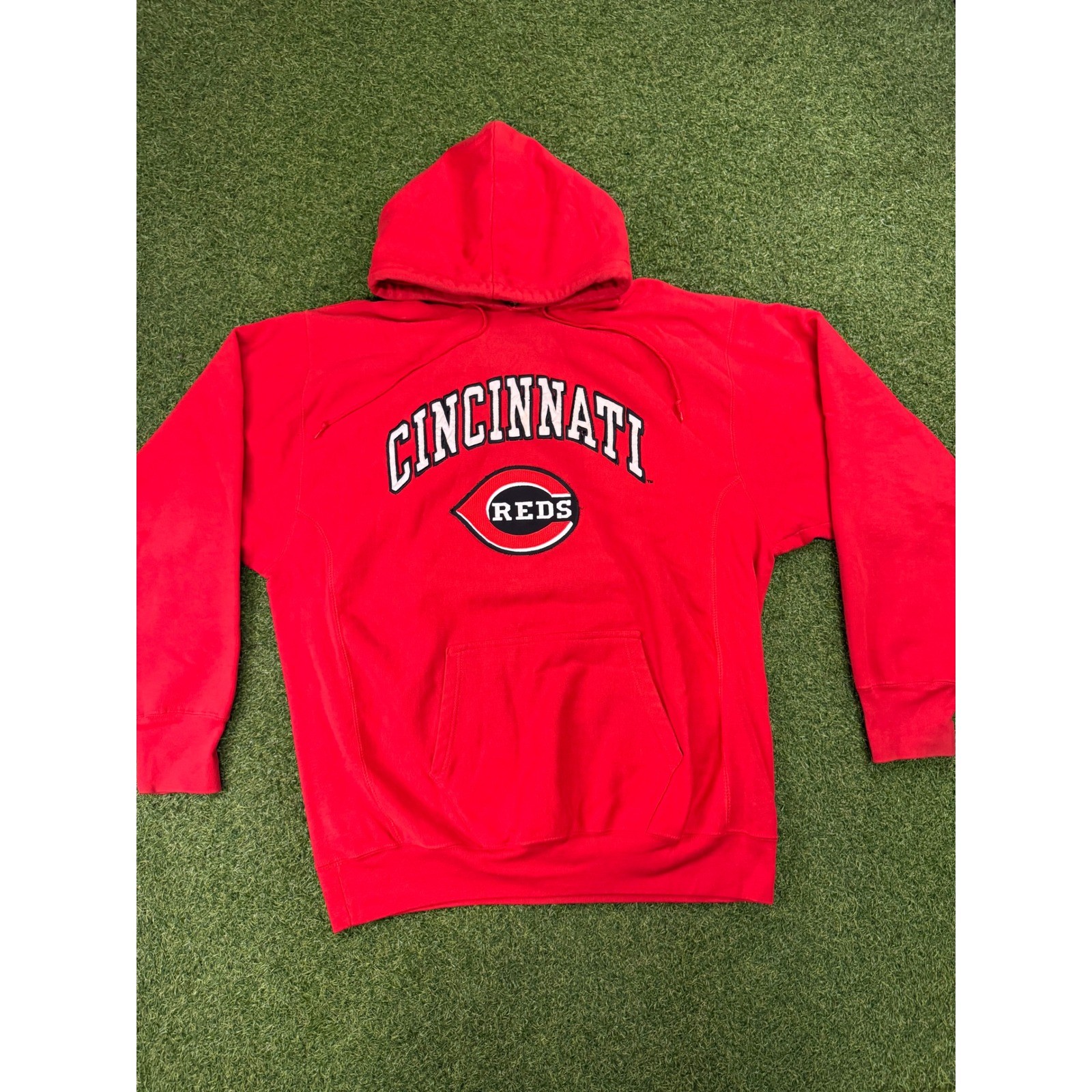 Steve and Barrys Cincinnati Reds Hoodie Red Embroidered MLB Sweatshirt Mens XL