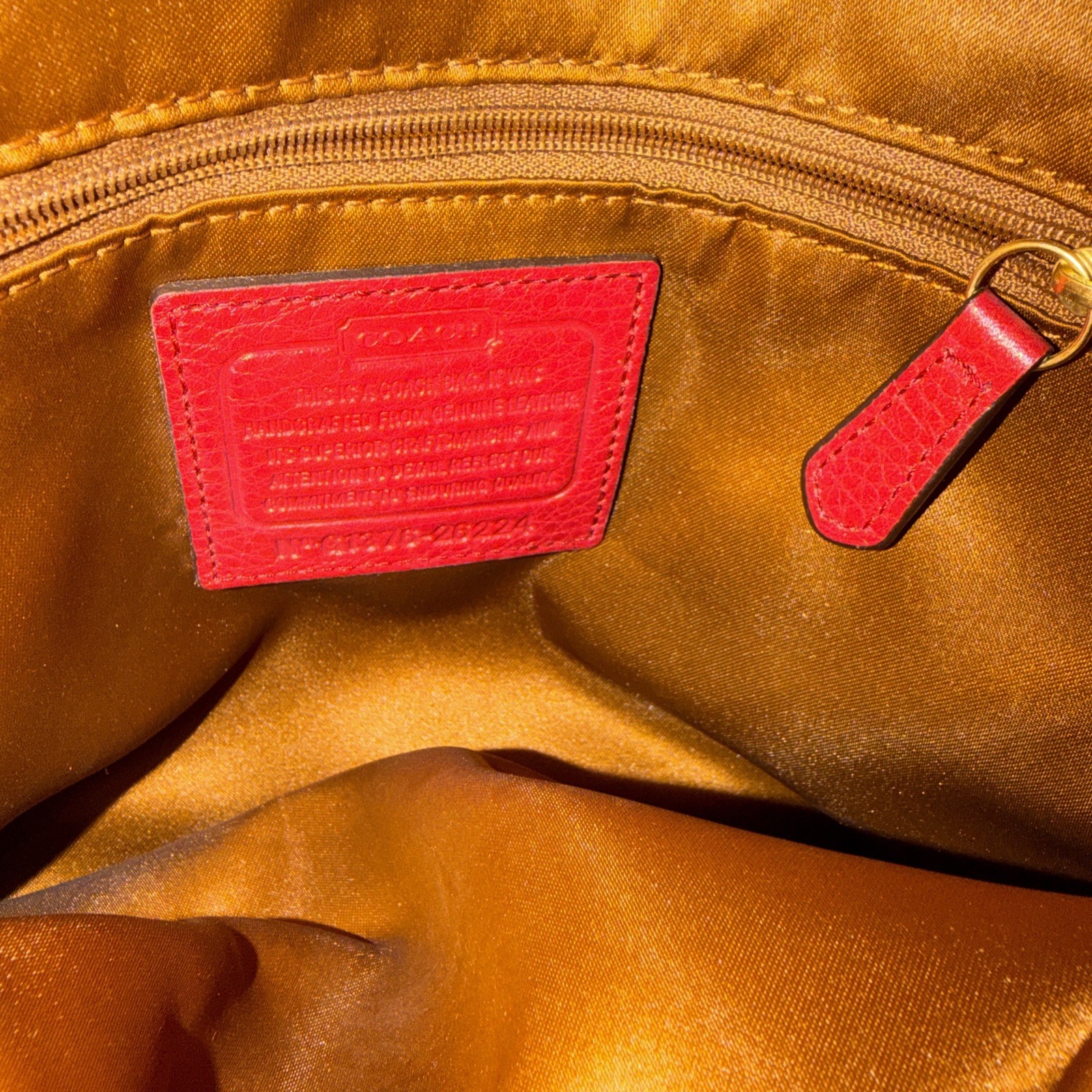 Coach Red Leather Phoebe Madison Shoulder Bag 3 Compartment With Gold Hardware