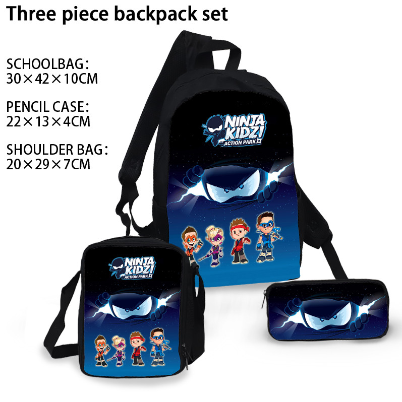 3pcs Set Ninja Kidz School Backpack Shoulder Bags Pencil Case Bag set kids bags
