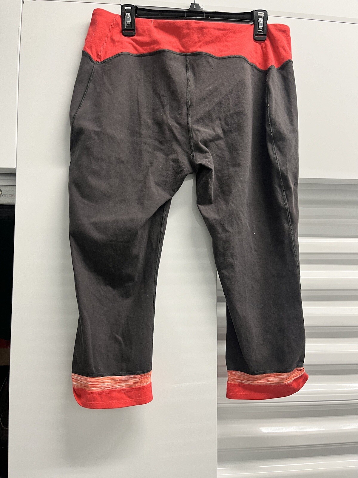 Lucy Power Max Gray Leggings Mid Calf Length Great For Yoga Pre-Owned A1.48