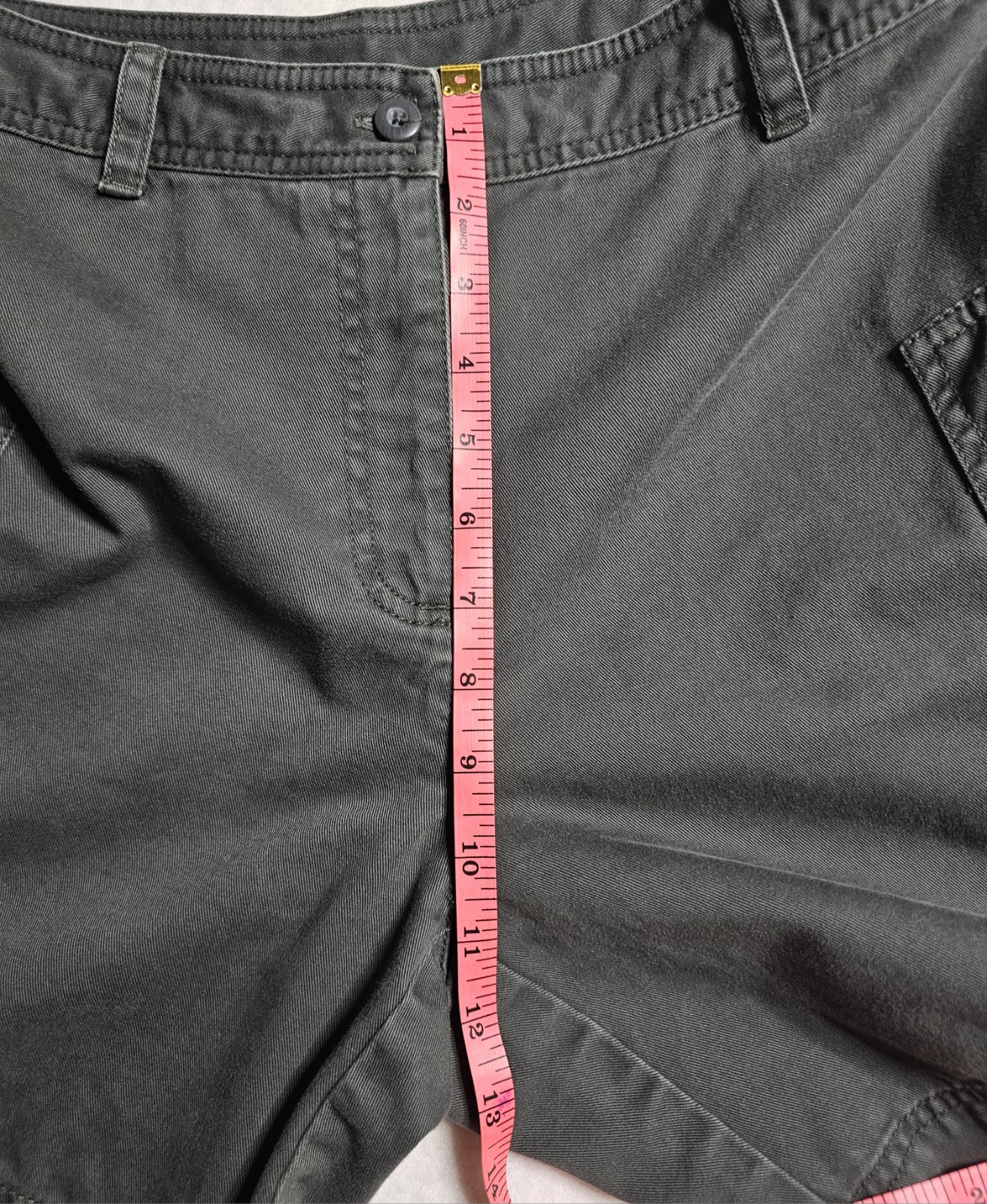 Rafaella Womens Utility Shorts Size 10 Gray 100% Cotton 2-Pocket Cargo Y2K Style