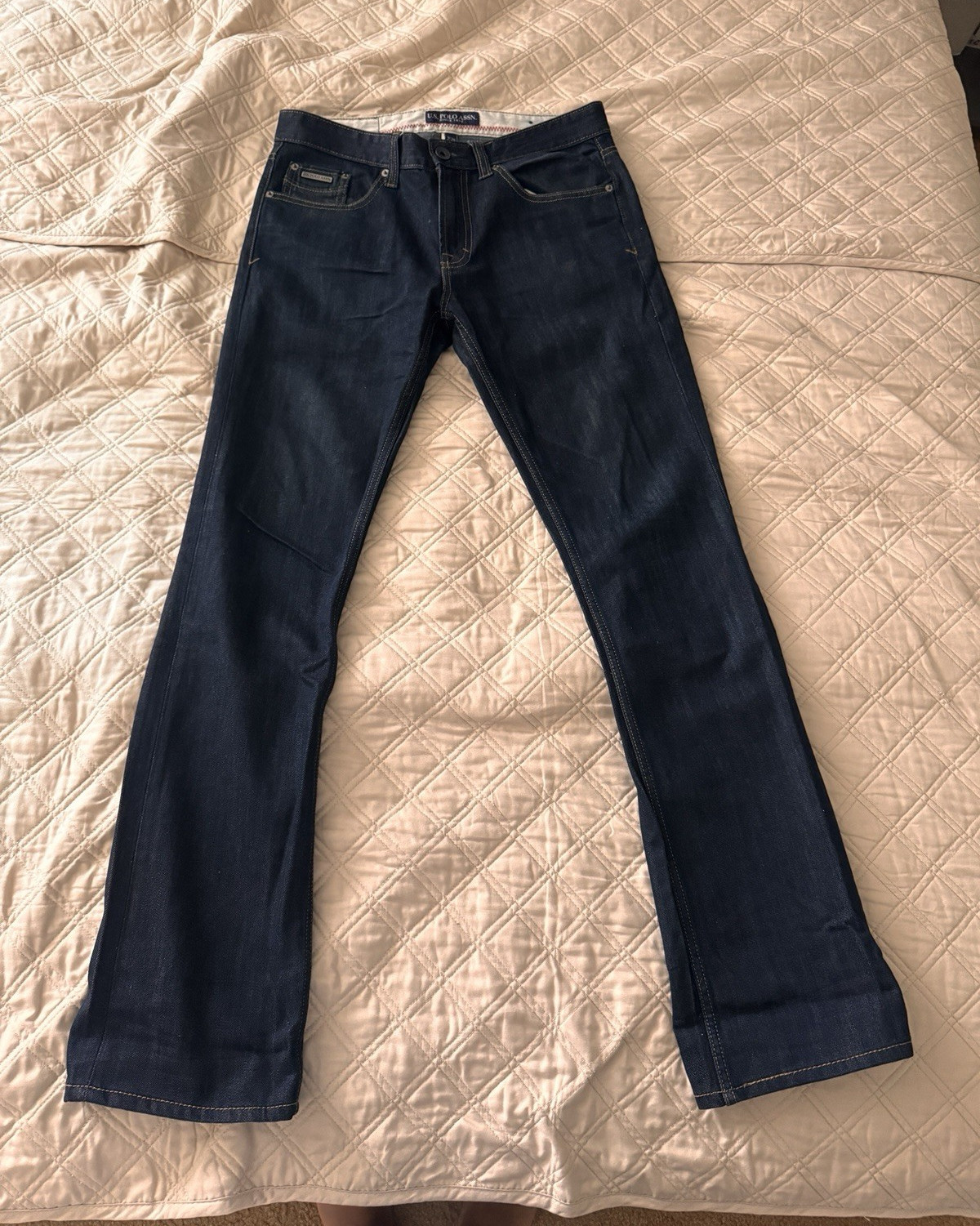 U.S. Polo Assn. Blue Dark Wash Slim Mid Rise Bootcut Denim Jeans 5-Pocket