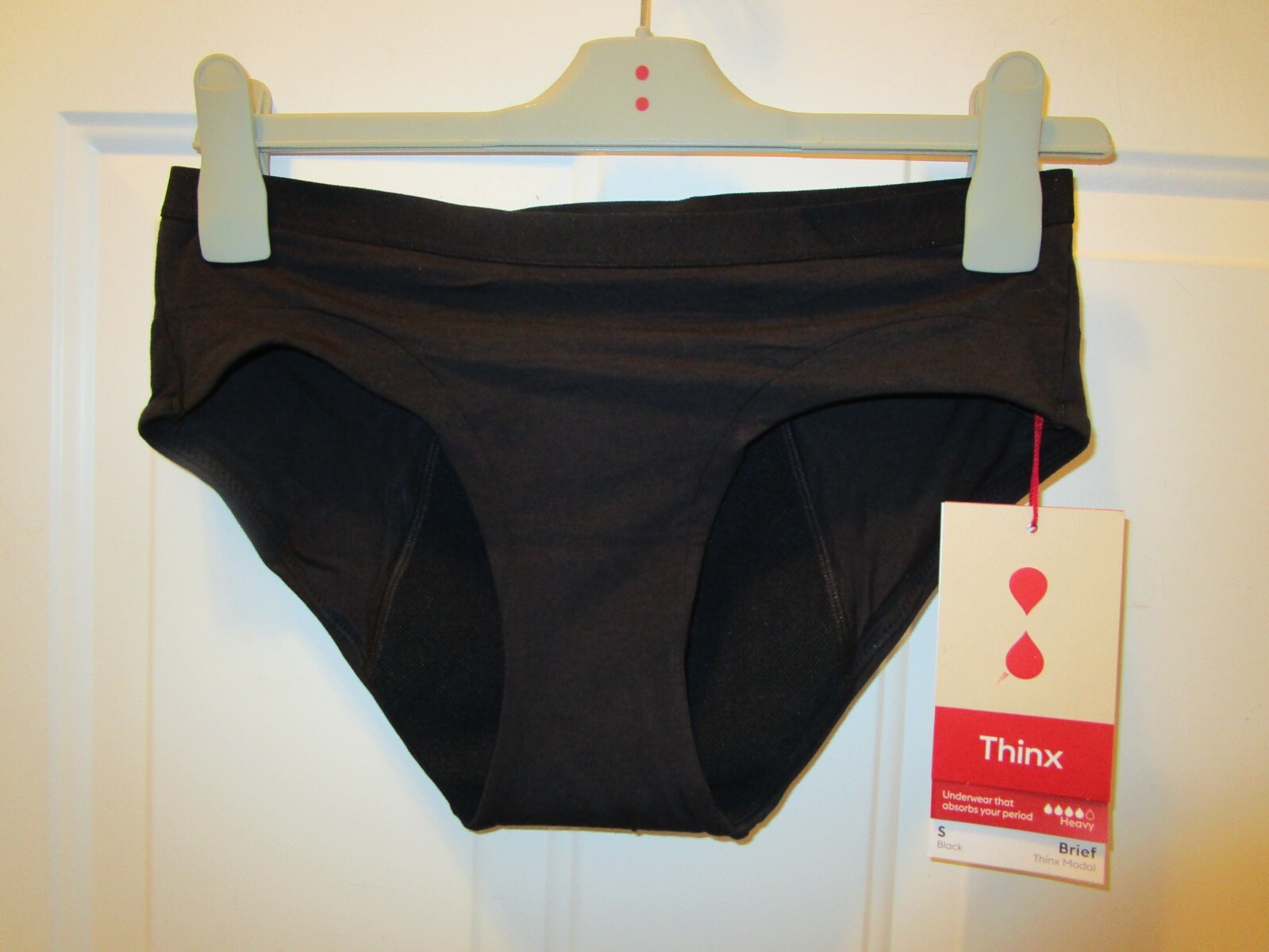 THINX BRIEF BLACK HEAVY ABSORBENCY PERIOD-PROOF MODAL PANTIES SIZE SMALL
