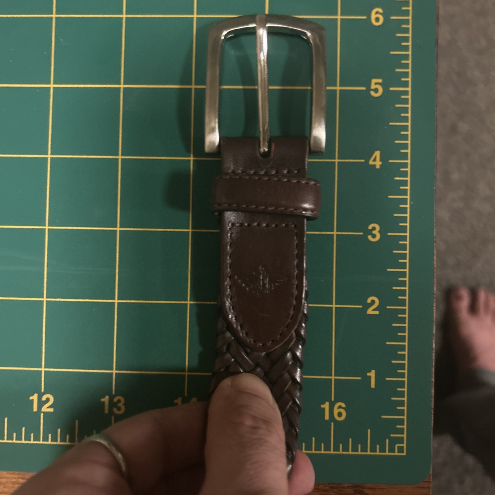 MEN’S DOCKERS BELT SZ 34/85 GENUINE BRAIDED LEATHER Brown