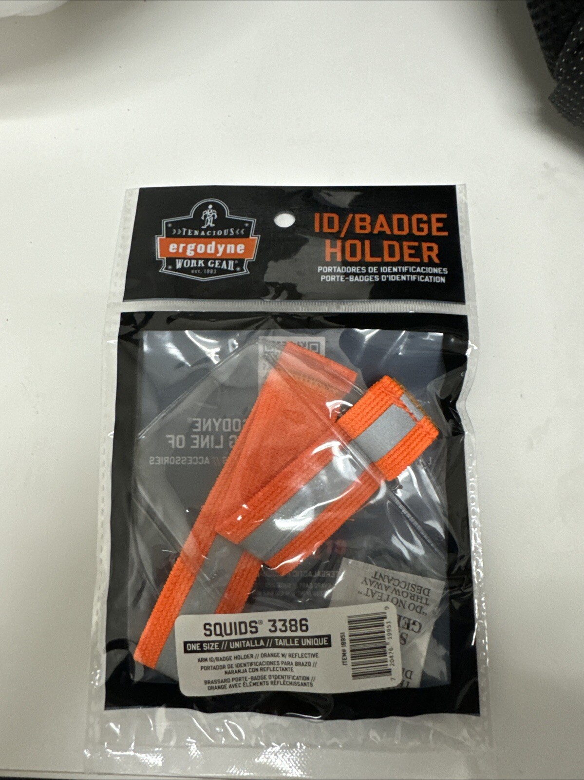 Squids By Ergodyne 3386Hv Arm Band Id/Badge Holder,Hi-Vis Org
