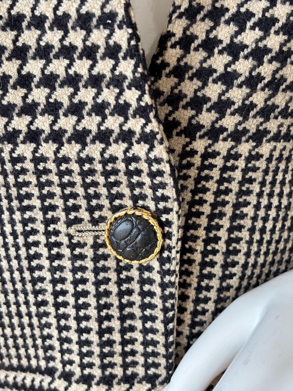 Vintage Max Mara Wool Houndstooth Blazer – Made in Italy