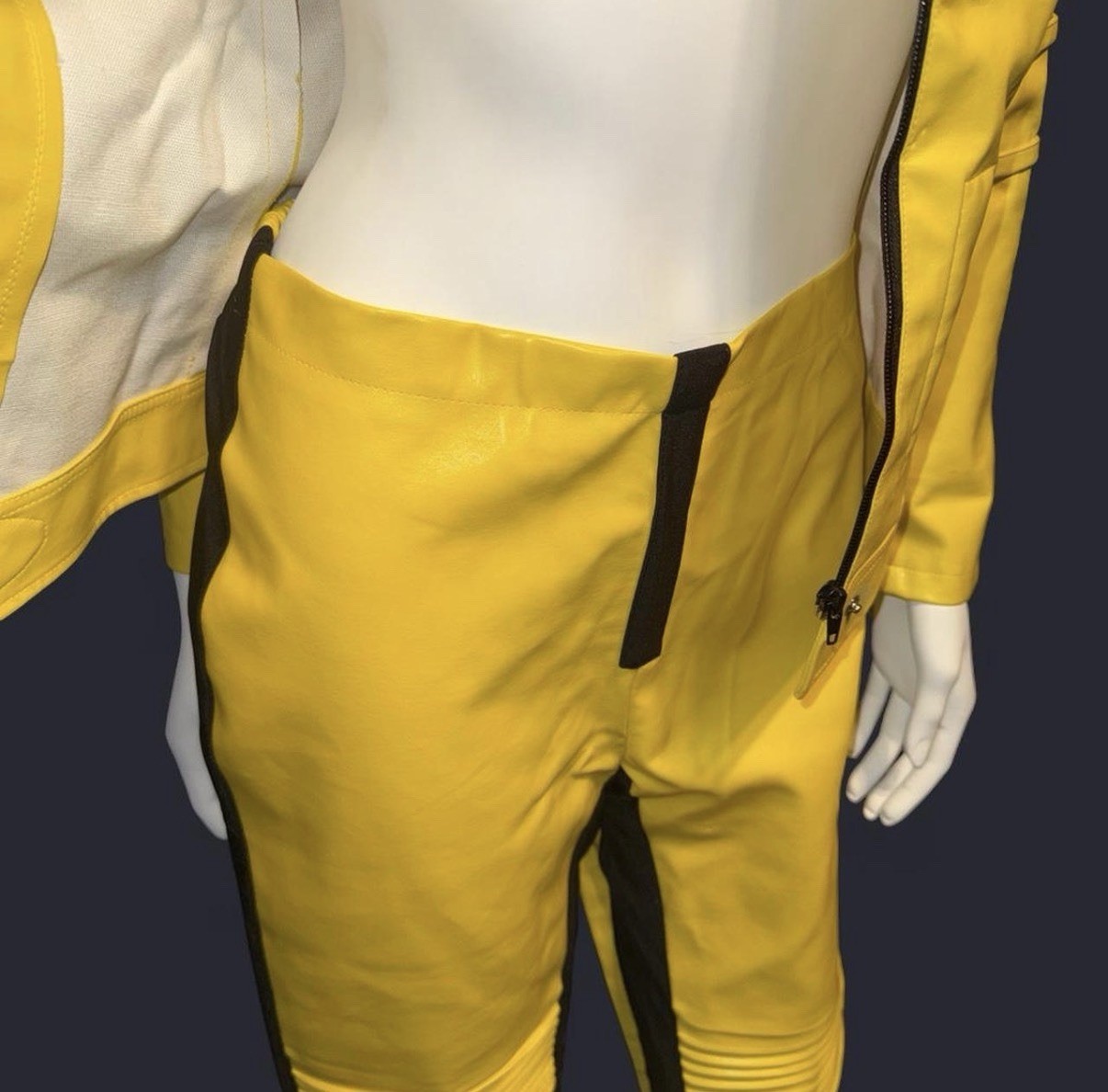 Kill Bill Uma Thurman Replica Faux Leather Jacket and Pants Cosplay Set