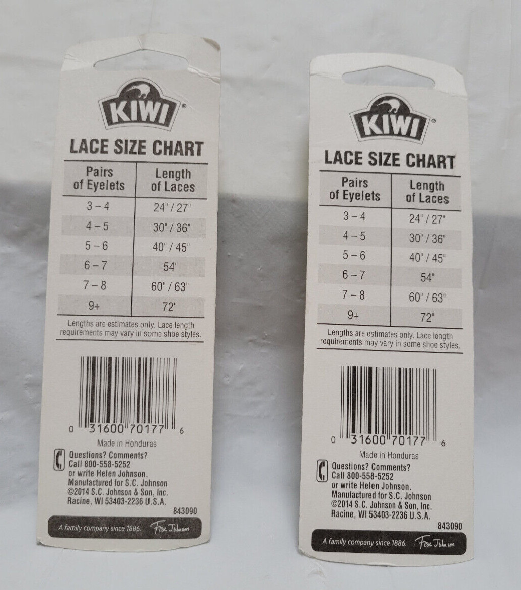 Lot 2 KIWI Style Shoe Laces Flat Neon Blue 45 In- 2 Pairs – 5-6 Eyelets 1776