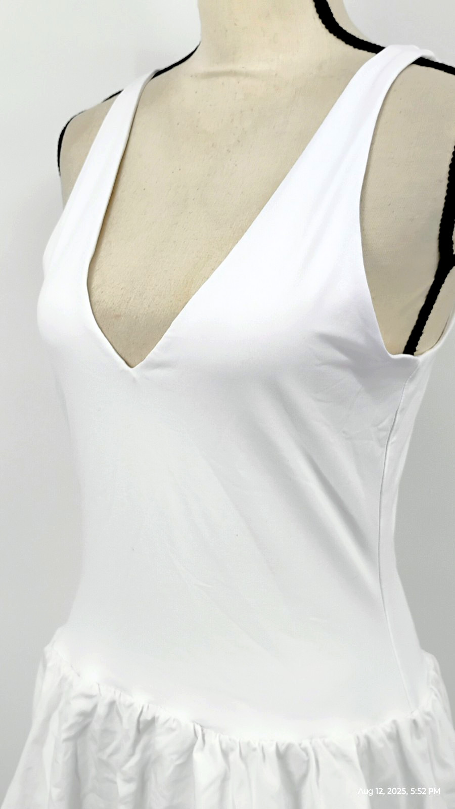 NEW Aritzia Babaton Optimist Contour Cotton Poplin Fit Flare Micro Dress White L