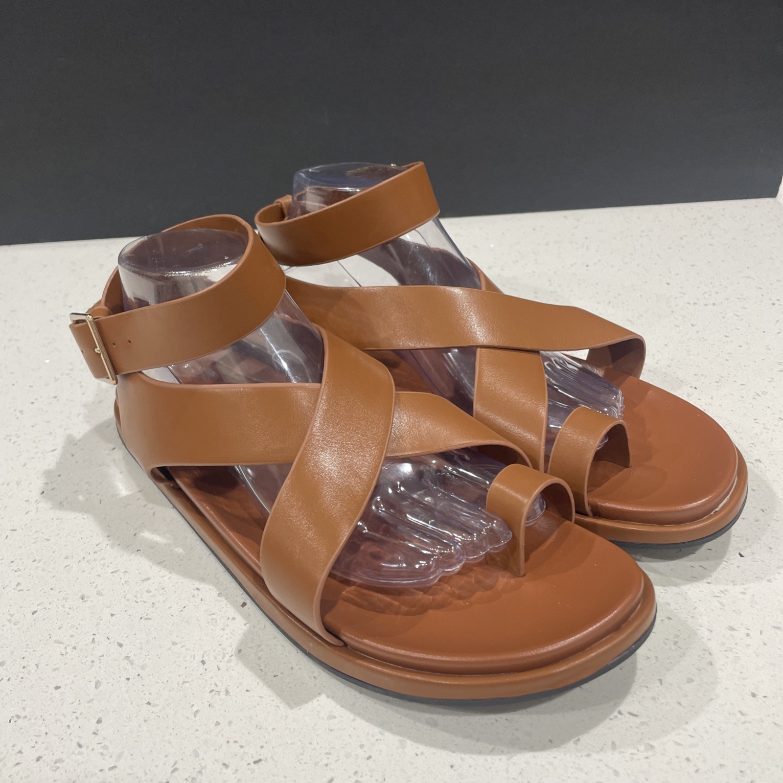 Ankle Wrap Toe Ring Sandals Sz 11 NWT Cognac Color – Universal Thread