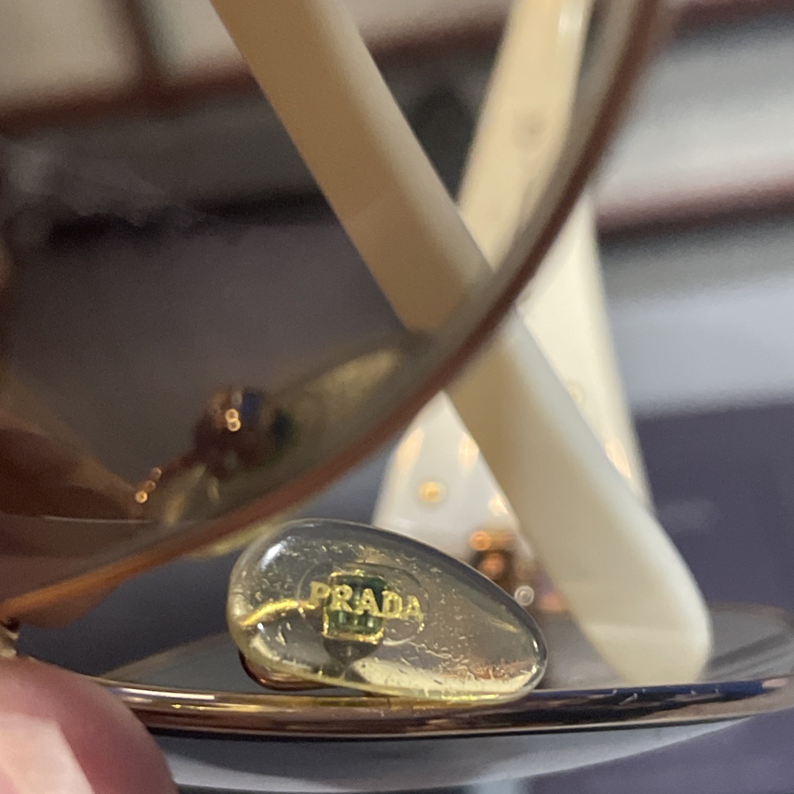 Women’s Prada Cream & Brown Lens Sunglasses w Case