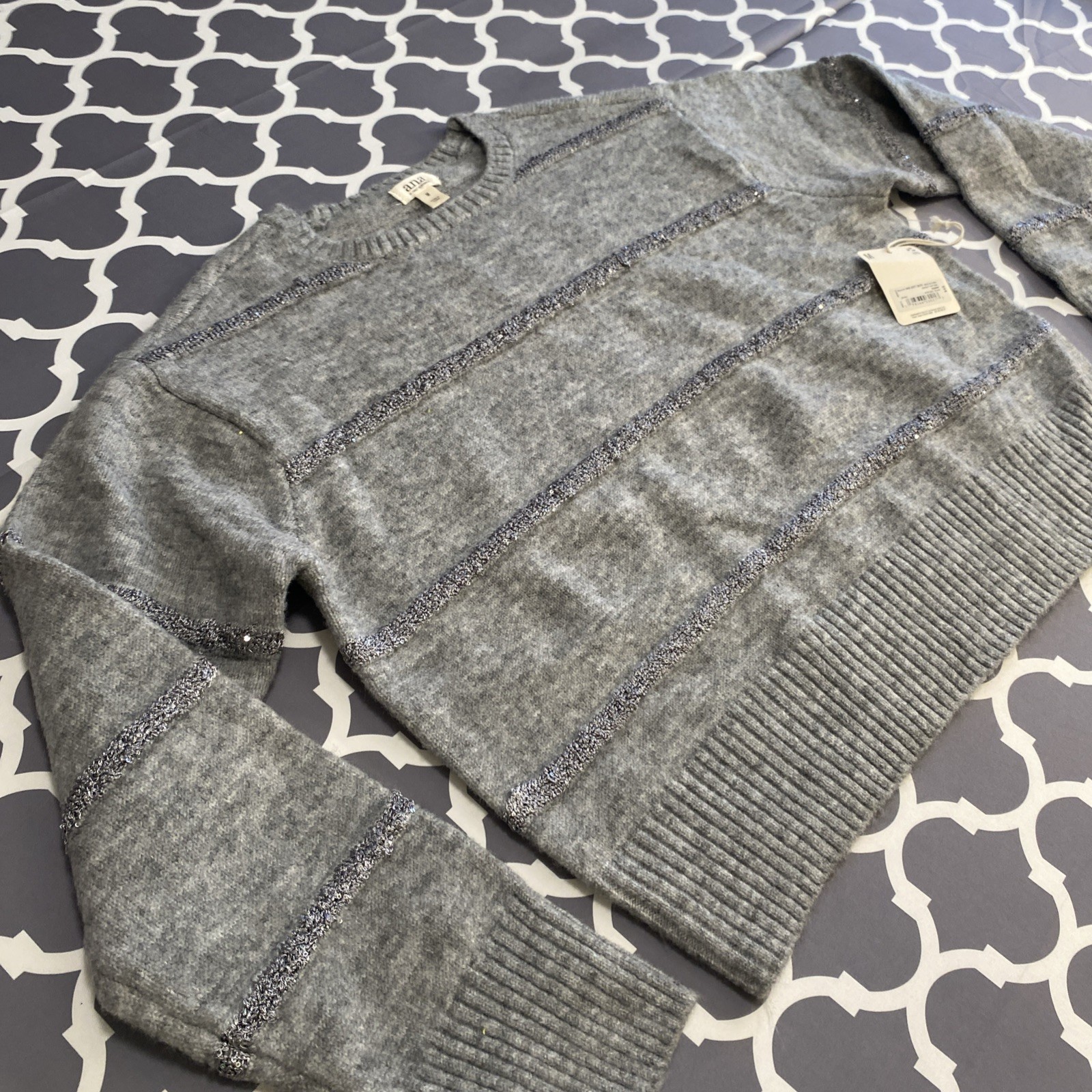 NWT Women’s a.n.a. Silver & Gray Sweater Size M