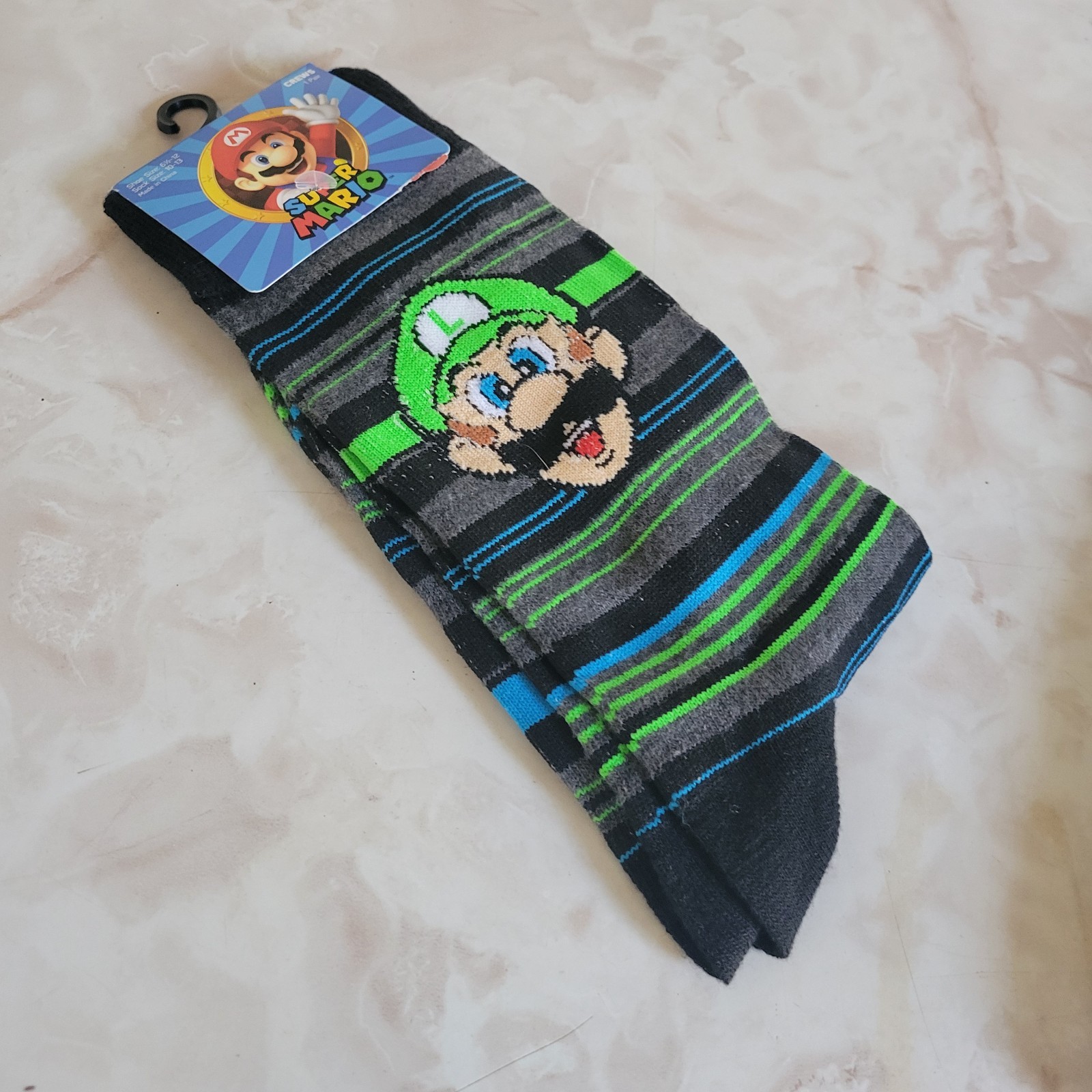 Nintendo Official Socks Mario Luigi + Lot Bundle