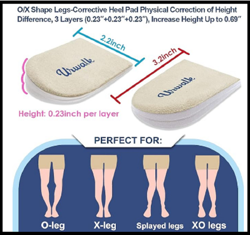Urwalk 3 Layers Adjustable Supination & Over-Pronation Corrective Shoe Inserts,