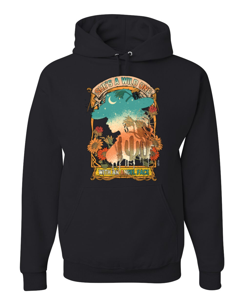 She’s A Wild One Country Angel Face Sunset CowgirlUnisex Hoodie Sweatshirt
