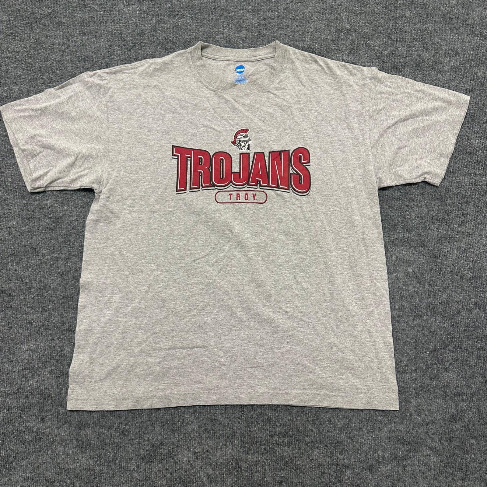 NCAA T-Shirt Mens Size XL Grey Troy Trojans Graphic Short Sleeve Athletic Tee