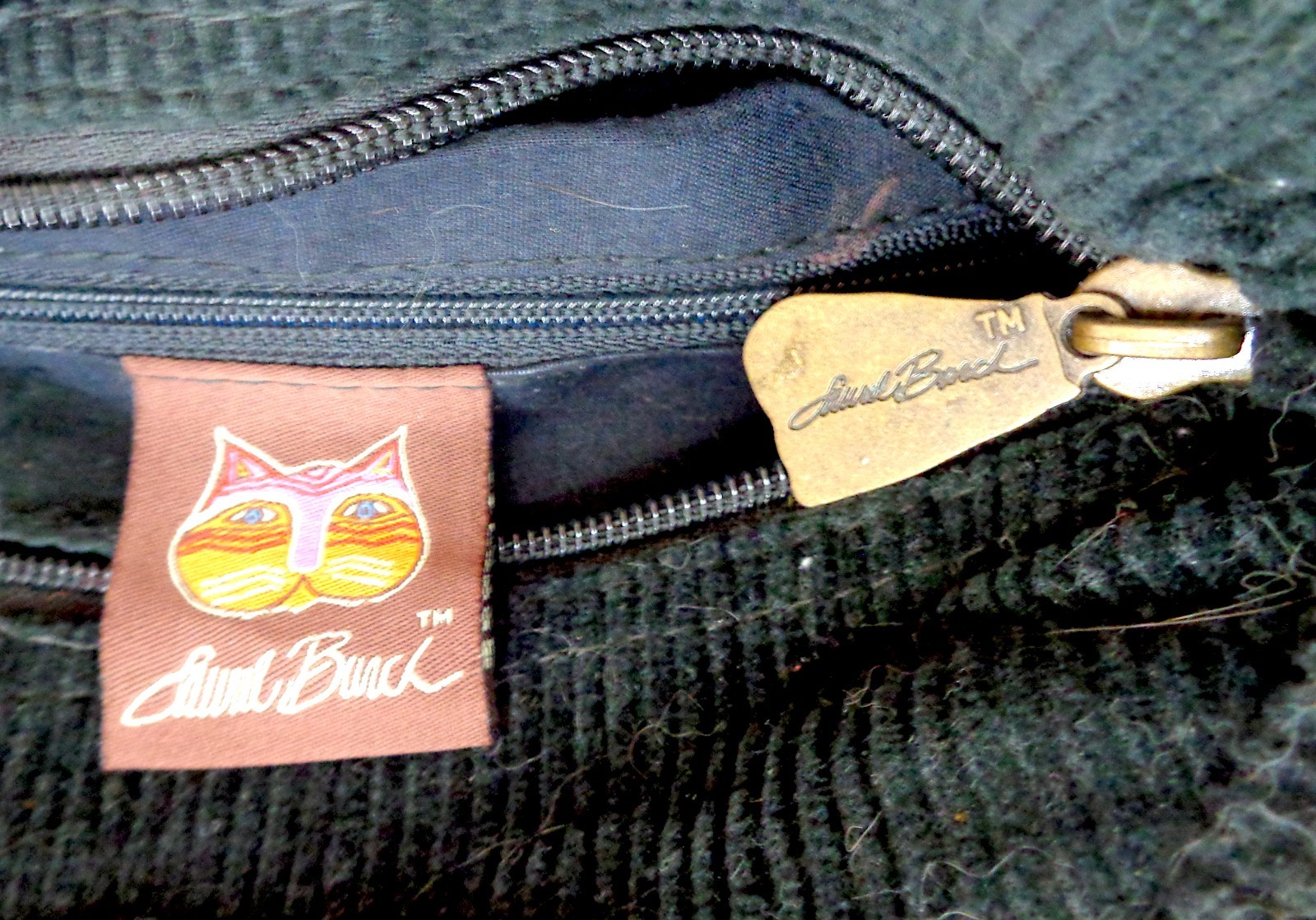 Laurel Burch Cat Tapestry Zip Bag Purse Size Small 12.5″ in x 7.25″