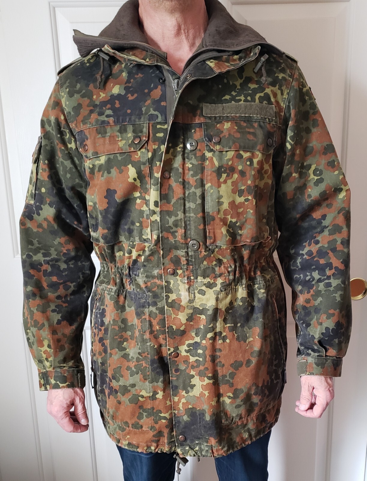 Ge Spekon Vintage 1996 German Military Hood Jacket Detach Quilted Lining Pockets
