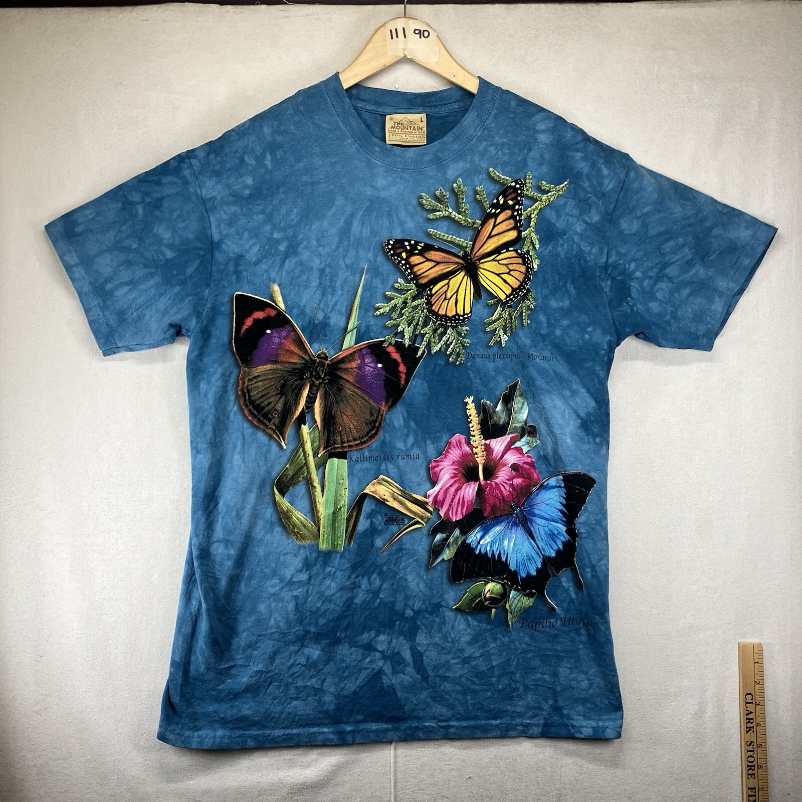Vintage Butterfly Nature T Shirt Mens Large Mountain Cotton Super Colorful