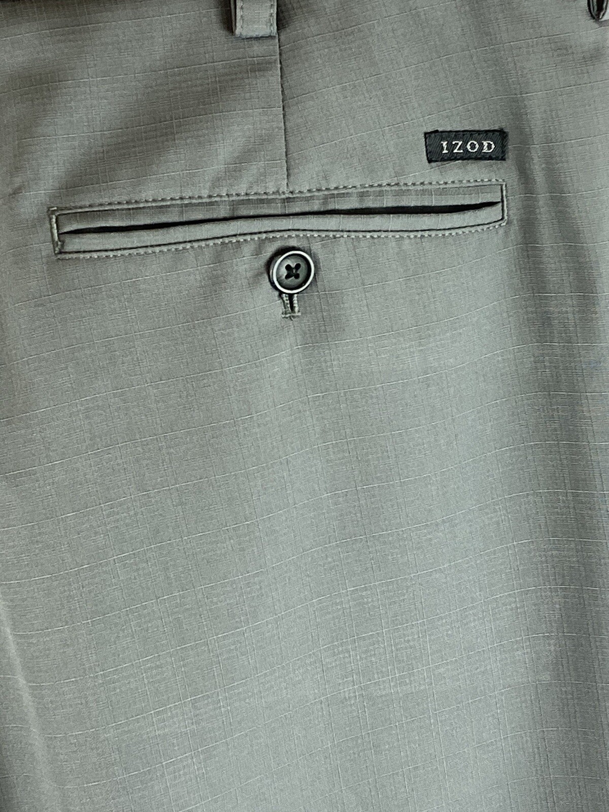 IZOD Perform X Mens Lightweight Golf Pants 38×32 Gray Slash Pockets Straight Leg