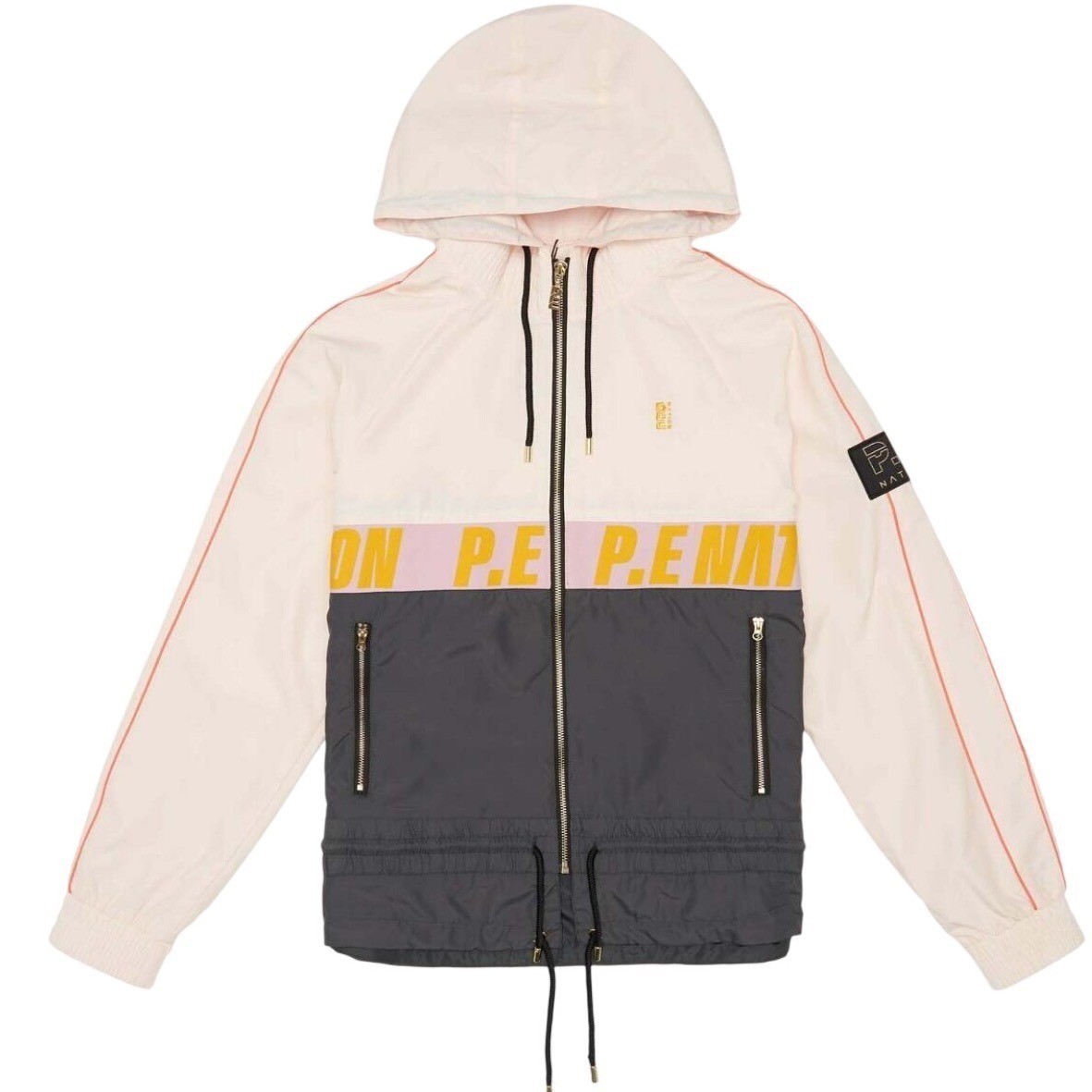 PE Nation Man Down Jacket Dark Shadow Colorblock Zip Windbreaker Size S