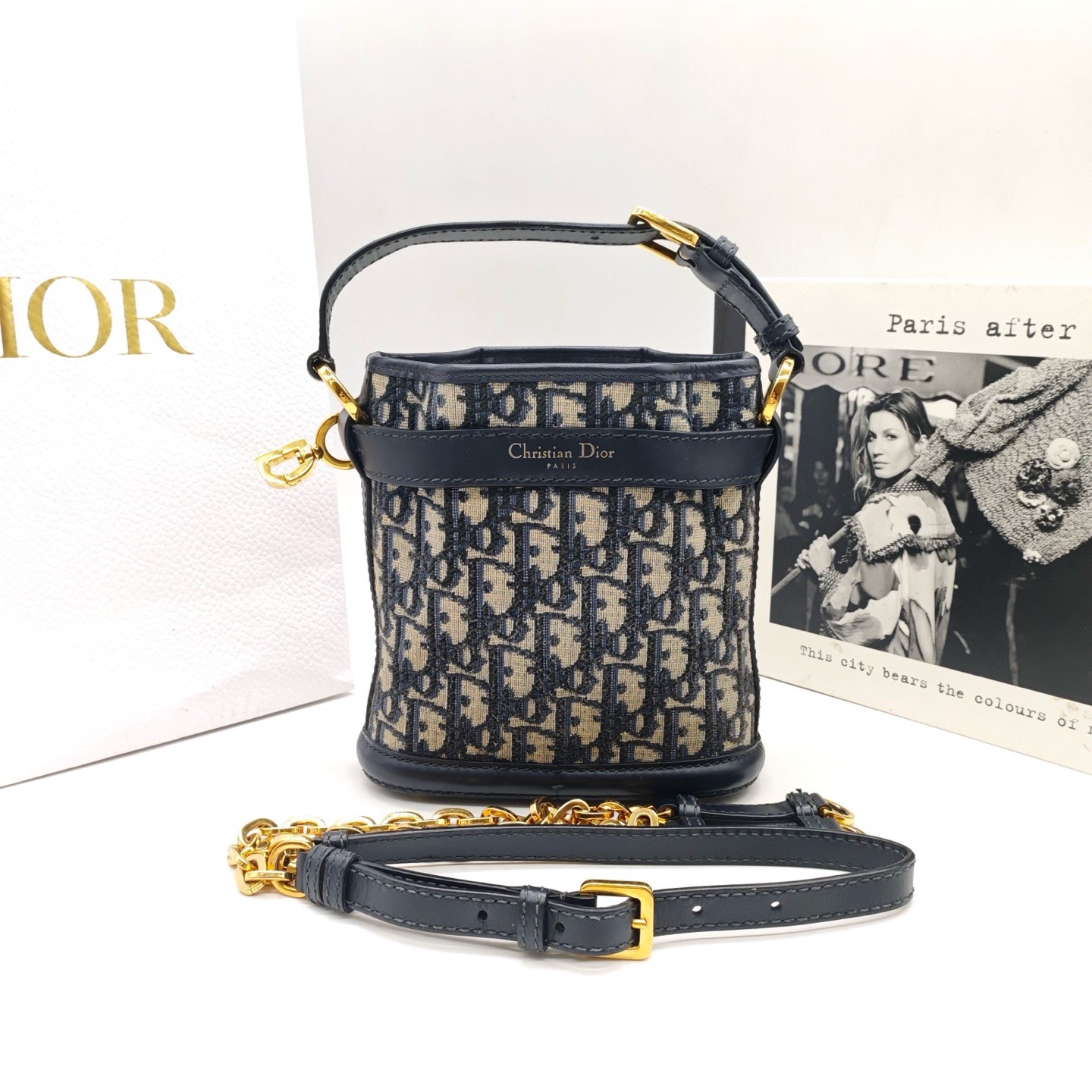 Dior Pre-Owned Authentic Bucket Bag Monogram 17*17 Free Tracked Shipping