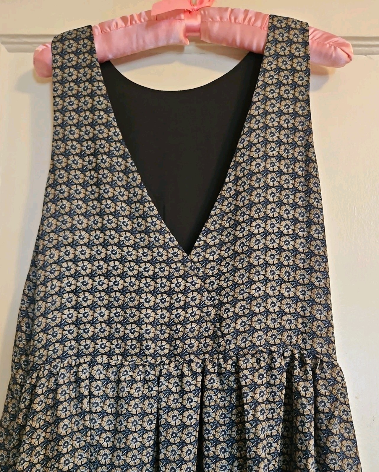 Shift Dress by Olivaceous in Blue Floral with Ombre Hem in Size Small