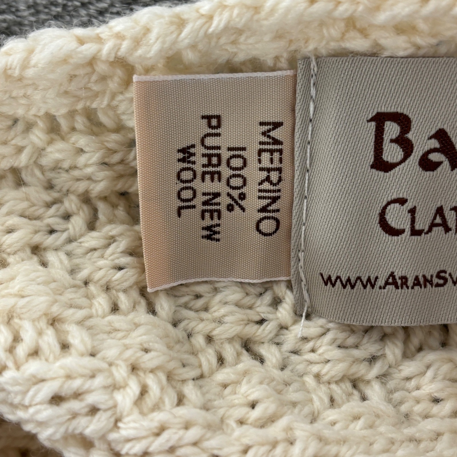 Barnes Clan Aran Poncho Cream Merino Wool Ireland One Size Aran Sweater Market
