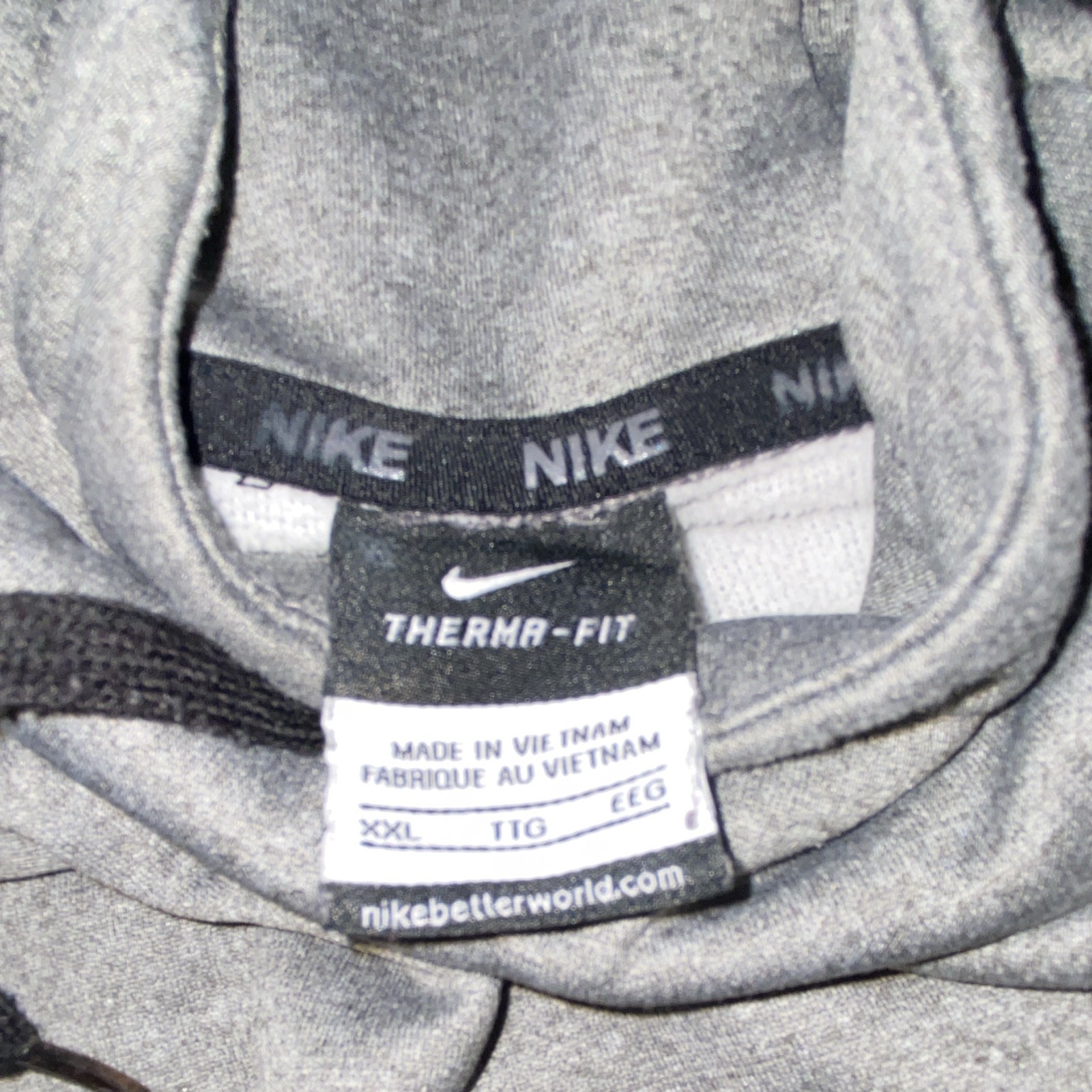 Nike Therma-FIT Gray Pullover Hoodie Men’s 2XL Hooded Pockets Logo