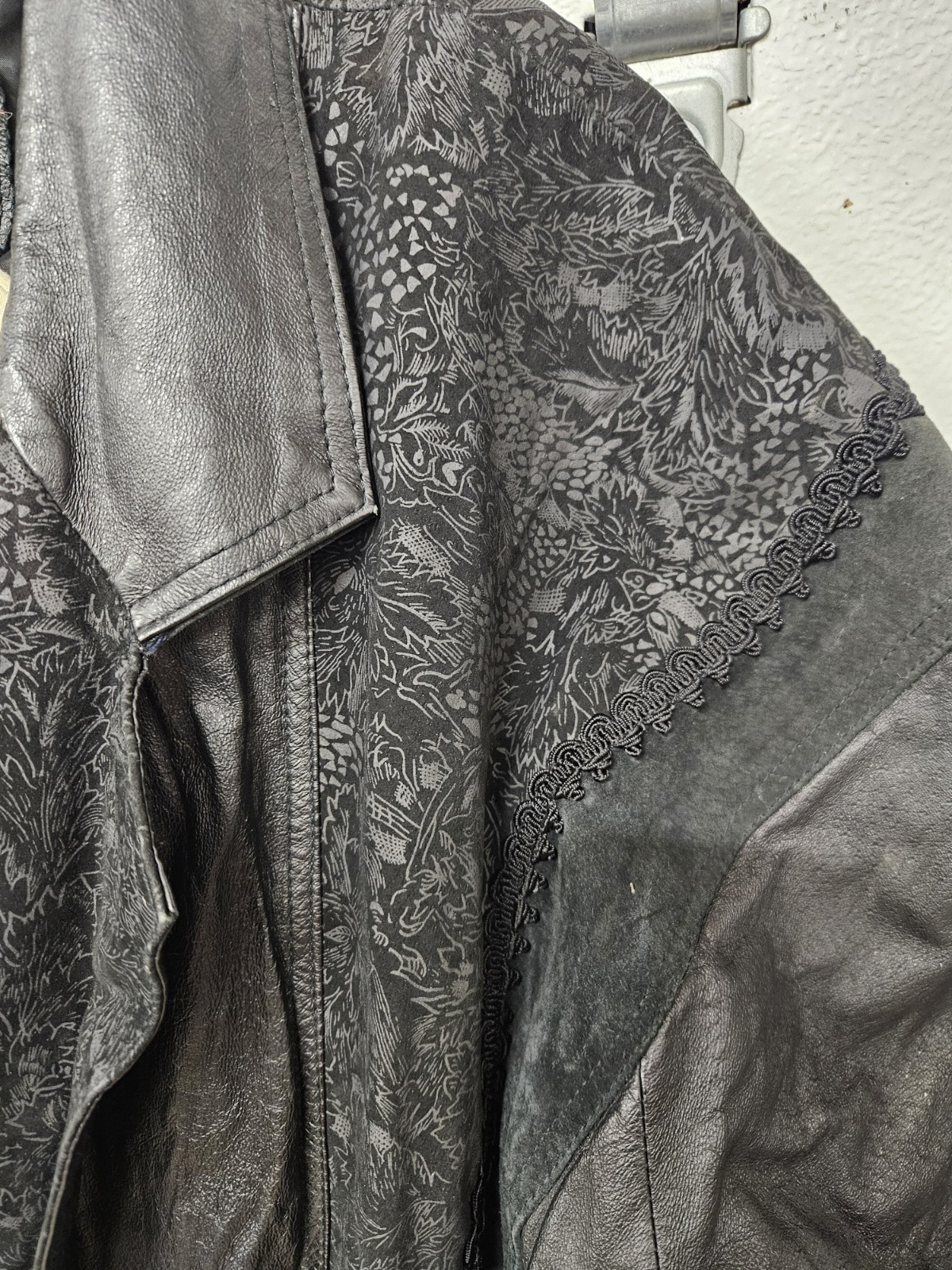 Vintage Marco Morani Genuine Leather Black Long Coat Trench Jacket Womens XL