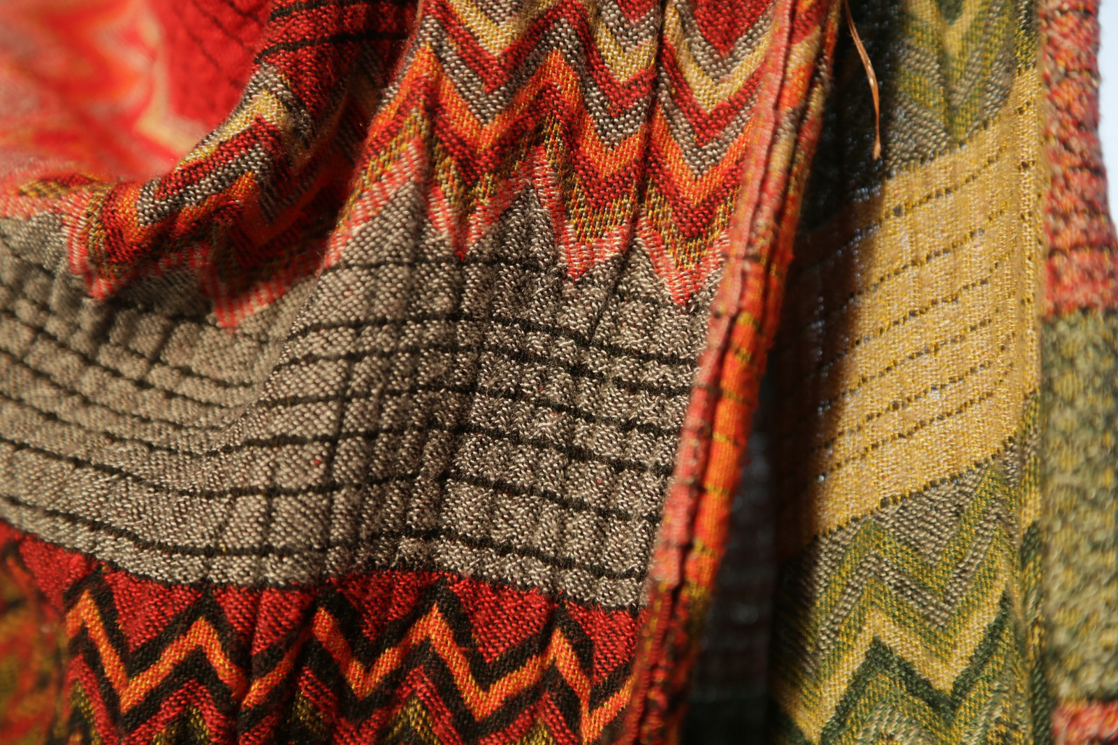 Y2K DIMRI Floral Striped Summer Scarf Wrap Soft Rayon Rectangle Red Multicolor