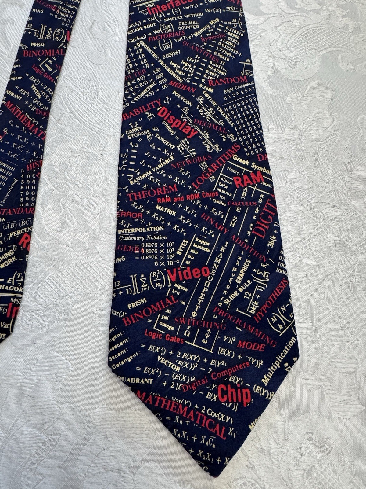 Museum Artifacts Silk Tie Math Computer Science Matrix ROM Chip Geek Nerd Dad