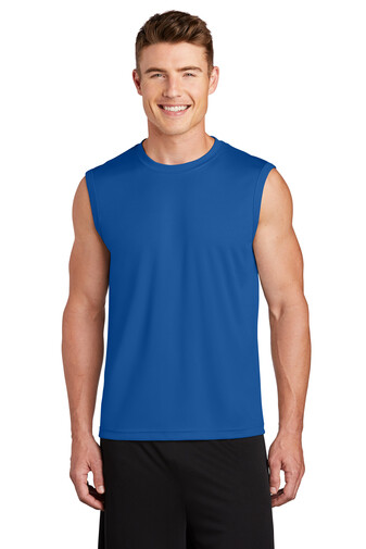 Sport Tek Sleeveless Posi Charge Competitor T Shirt Black True Royal ST352