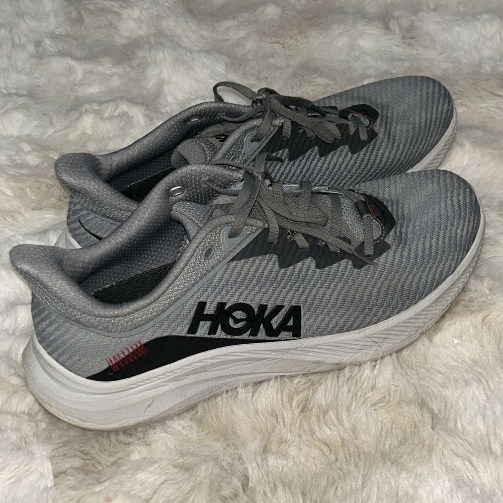 HOKA One One Solimar Gray Black Logo Running Gym Workout Sneakers Mens 13D