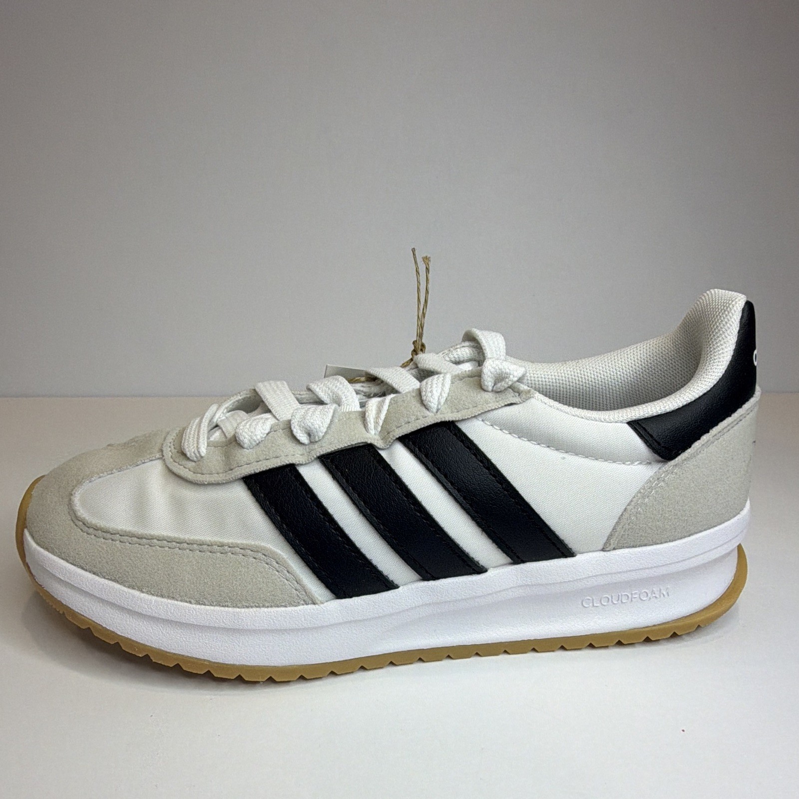 adidas Run 70s 2.0 J Low Top Lace-Up White/Black/Gray/Tan Kids 5 JI2266