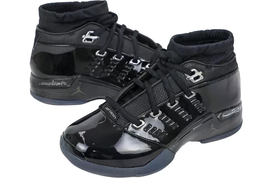 Men – Jordan 17 Low “Black Patent” IV7640-001 Size US 7-12